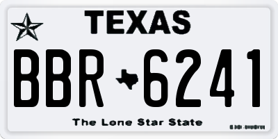 TX license plate BBR6241