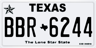 TX license plate BBR6244
