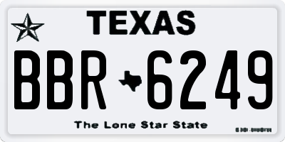 TX license plate BBR6249