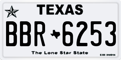 TX license plate BBR6253