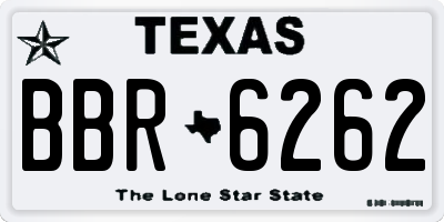 TX license plate BBR6262