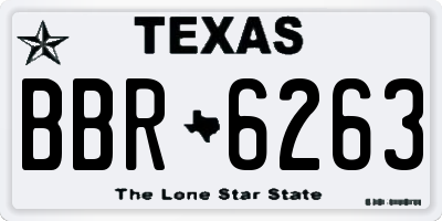TX license plate BBR6263