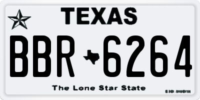 TX license plate BBR6264