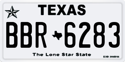 TX license plate BBR6283