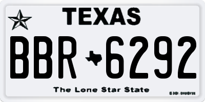 TX license plate BBR6292