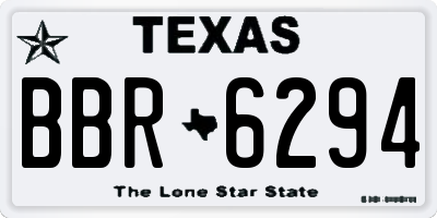 TX license plate BBR6294