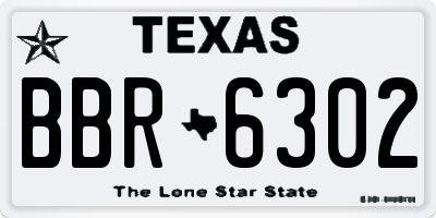 TX license plate BBR6302
