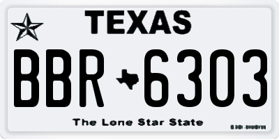 TX license plate BBR6303