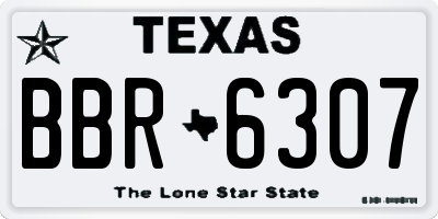 TX license plate BBR6307