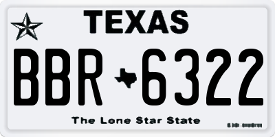 TX license plate BBR6322