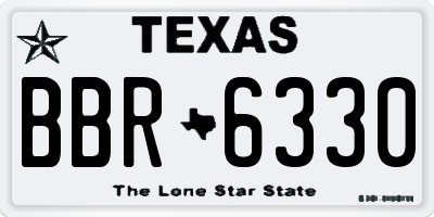 TX license plate BBR6330