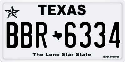 TX license plate BBR6334