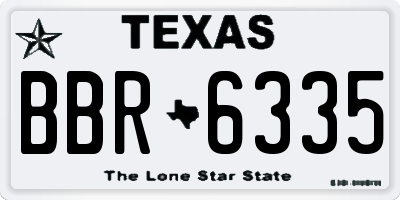 TX license plate BBR6335
