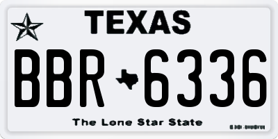 TX license plate BBR6336