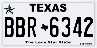 TX license plate BBR6342