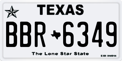 TX license plate BBR6349