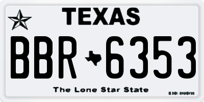 TX license plate BBR6353