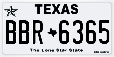 TX license plate BBR6365