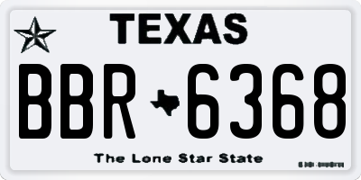 TX license plate BBR6368