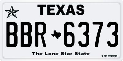 TX license plate BBR6373