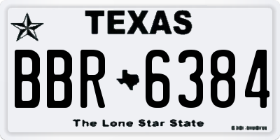 TX license plate BBR6384