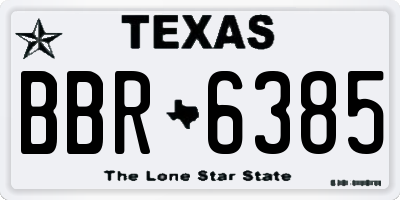 TX license plate BBR6385