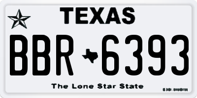TX license plate BBR6393
