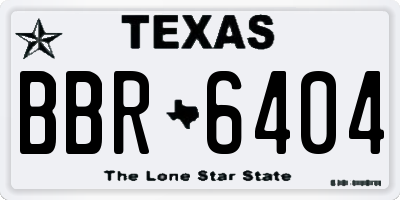 TX license plate BBR6404