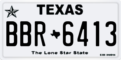 TX license plate BBR6413