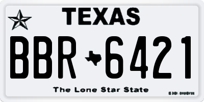 TX license plate BBR6421