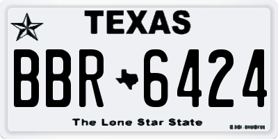 TX license plate BBR6424