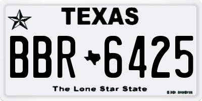 TX license plate BBR6425