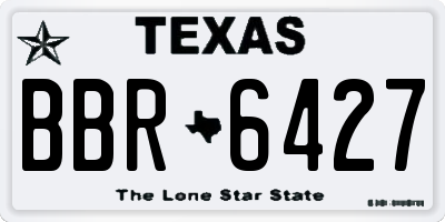 TX license plate BBR6427