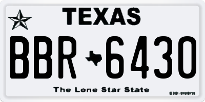 TX license plate BBR6430