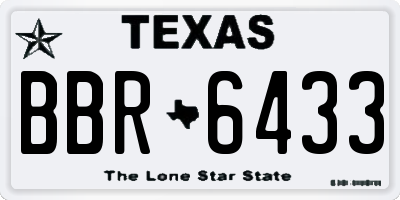 TX license plate BBR6433