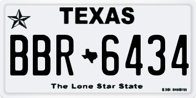 TX license plate BBR6434