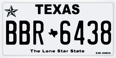TX license plate BBR6438