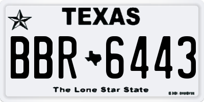 TX license plate BBR6443