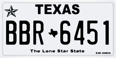 TX license plate BBR6451