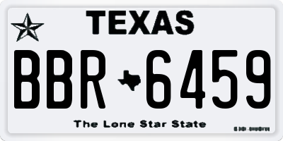TX license plate BBR6459