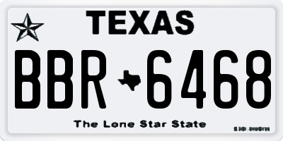 TX license plate BBR6468