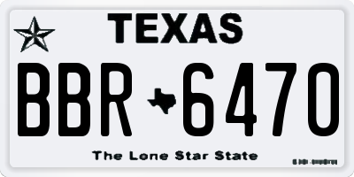 TX license plate BBR6470
