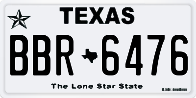 TX license plate BBR6476