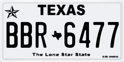 TX license plate BBR6477