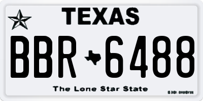 TX license plate BBR6488