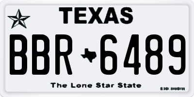 TX license plate BBR6489