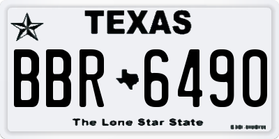 TX license plate BBR6490