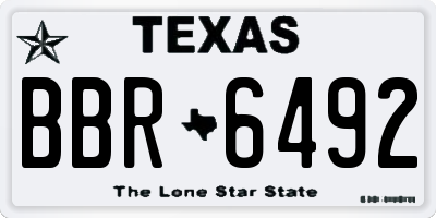 TX license plate BBR6492