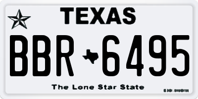 TX license plate BBR6495