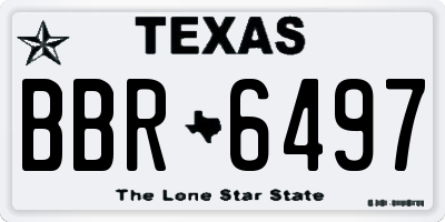 TX license plate BBR6497